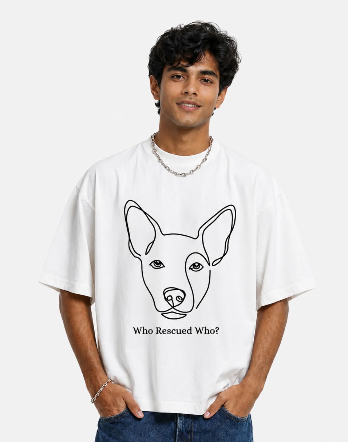 Unisex Oversized Dog Graphic T-Shirt