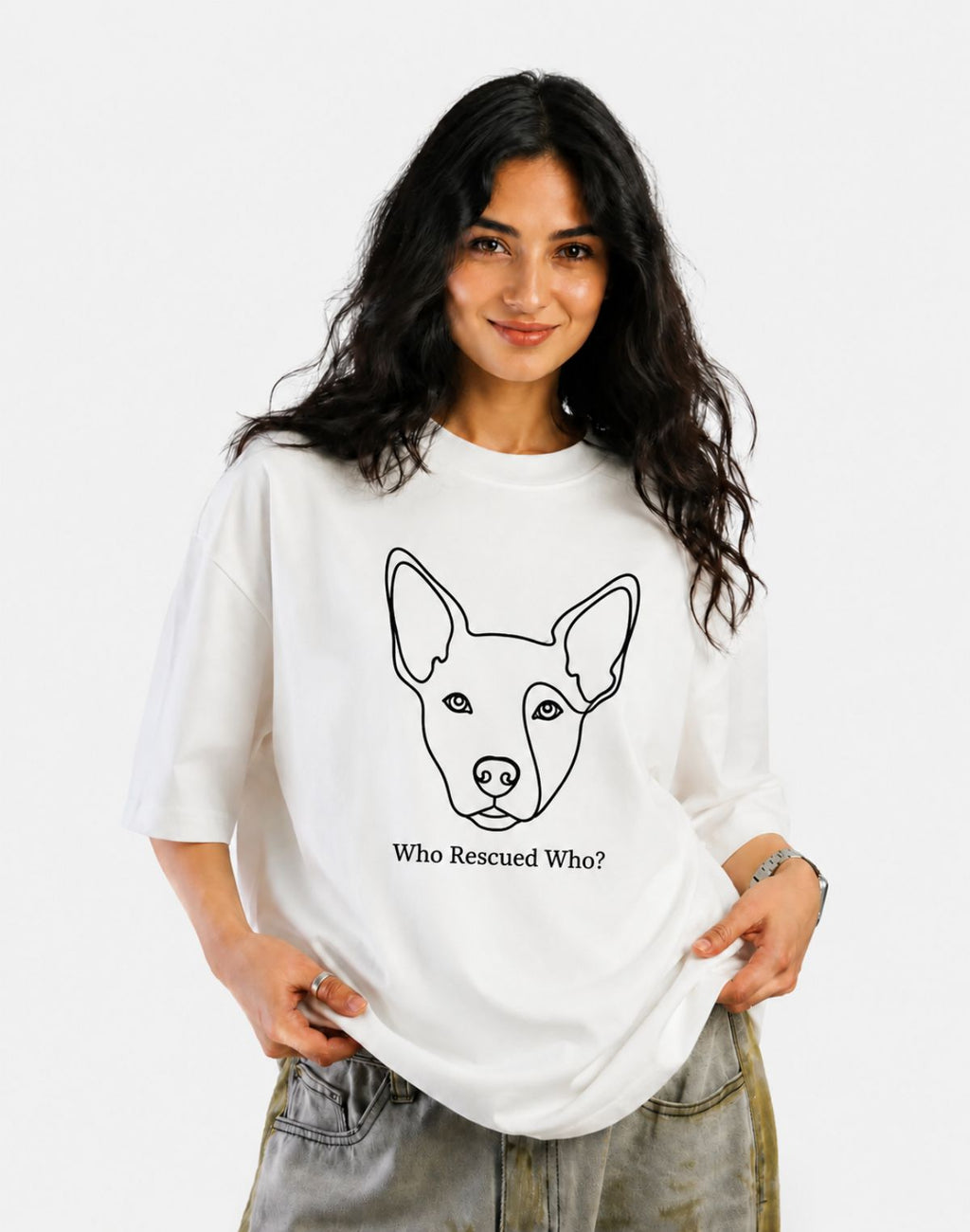Unisex Oversized Dog Graphic T-Shirt