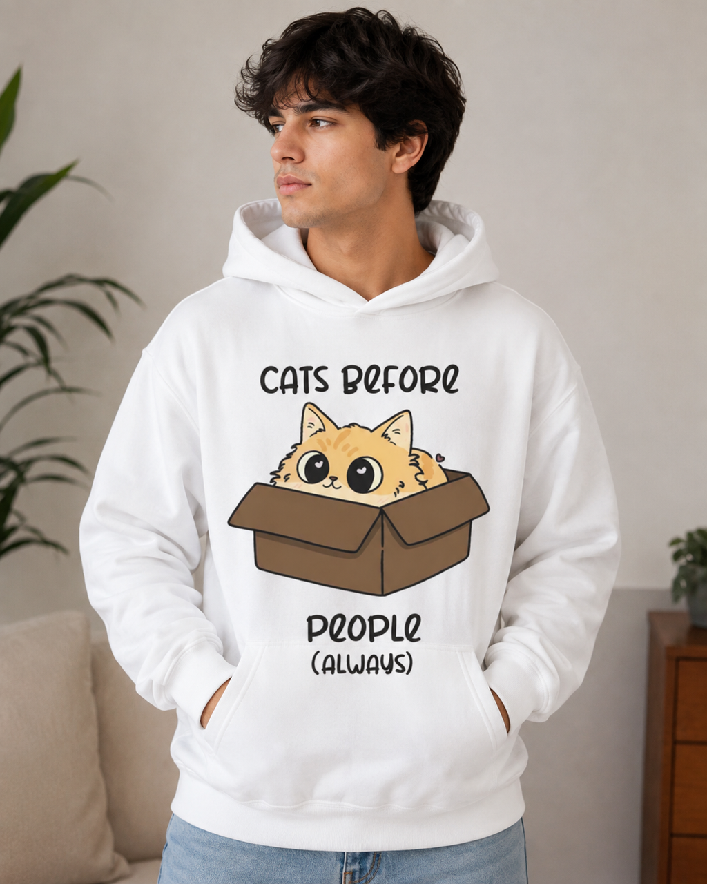 Cats Before People Hoodie – Unisex Funny Cat Lover Hoodie