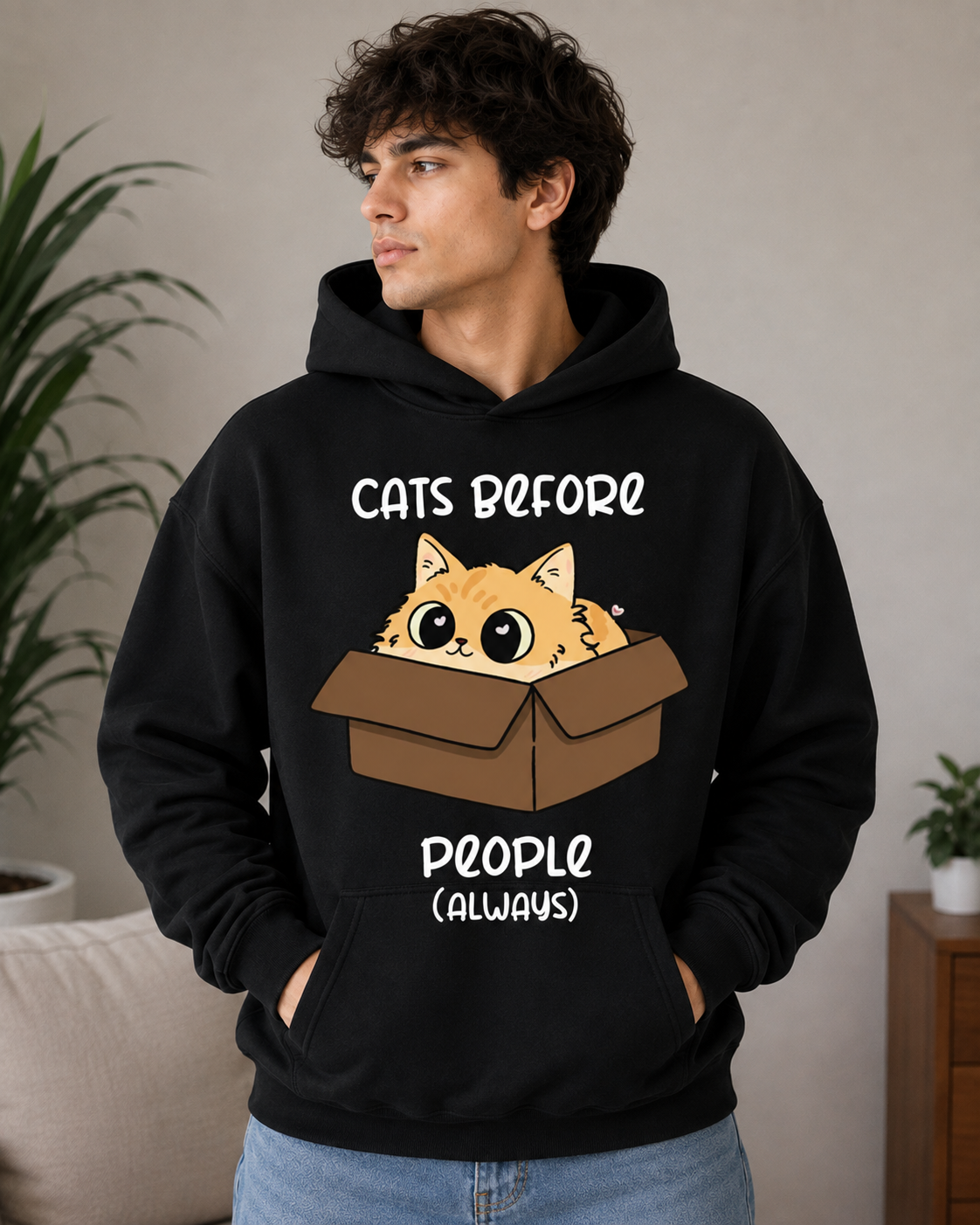 Cats Before People Hoodie – Unisex Funny Cat Lover Hoodie