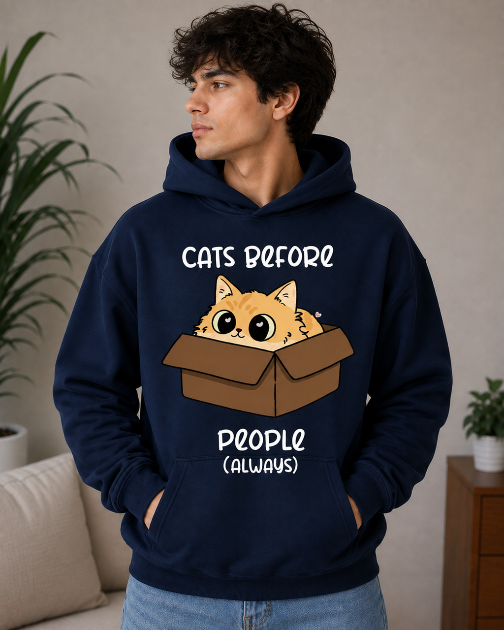 Cats Before People Hoodie – Unisex Funny Cat Lover Hoodie