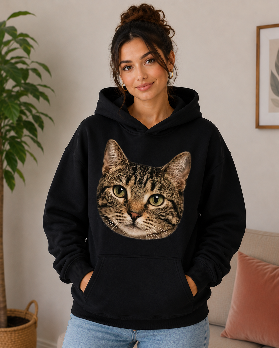 Classic Tabby Cat Hoodie – Unisex Premium Cat Lover Hoodie
