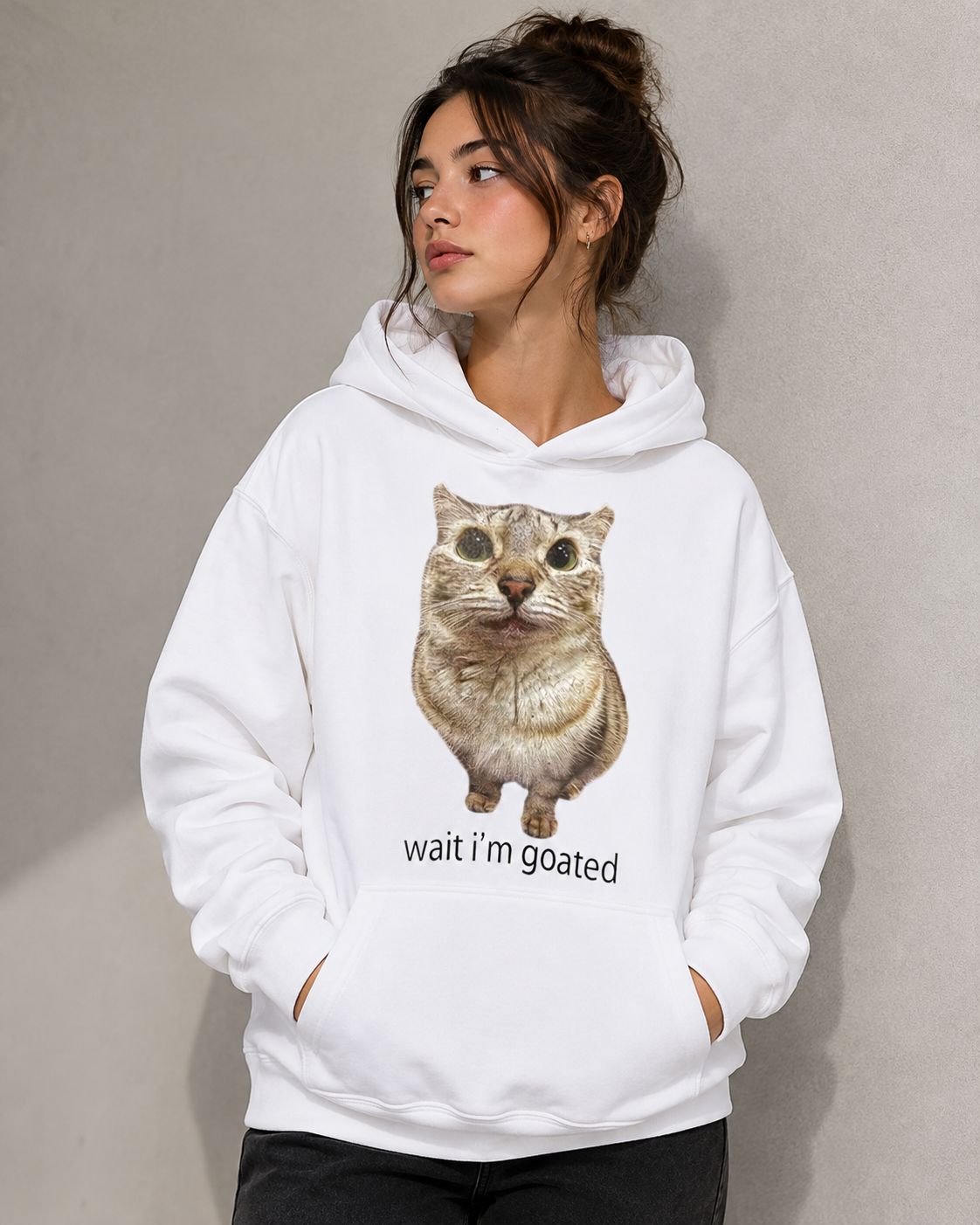 Wait, I’m Goated Hoodie – Unisex Funny Cat Lover Hoodie
