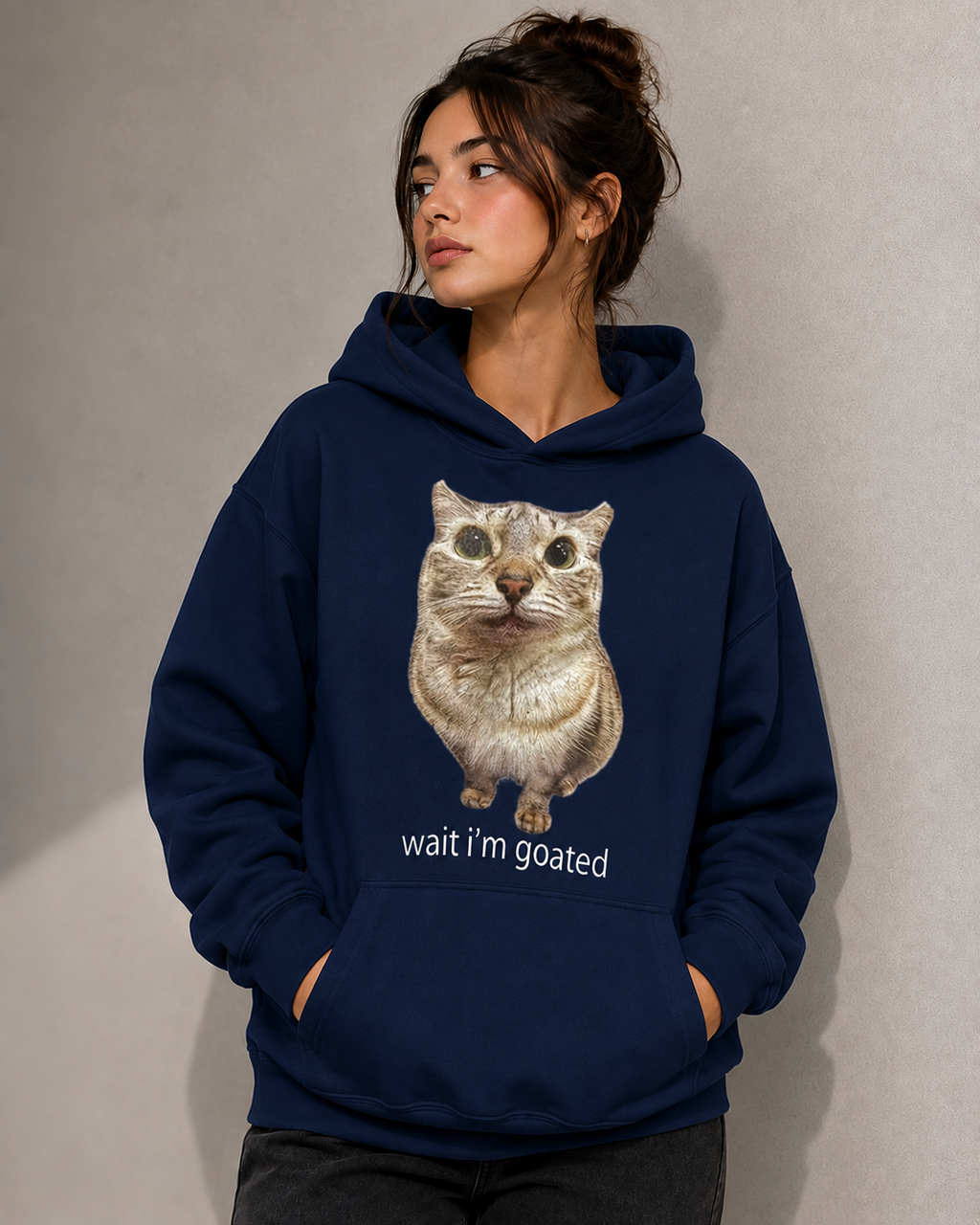 Wait, I’m Goated Hoodie – Unisex Funny Cat Lover Hoodie