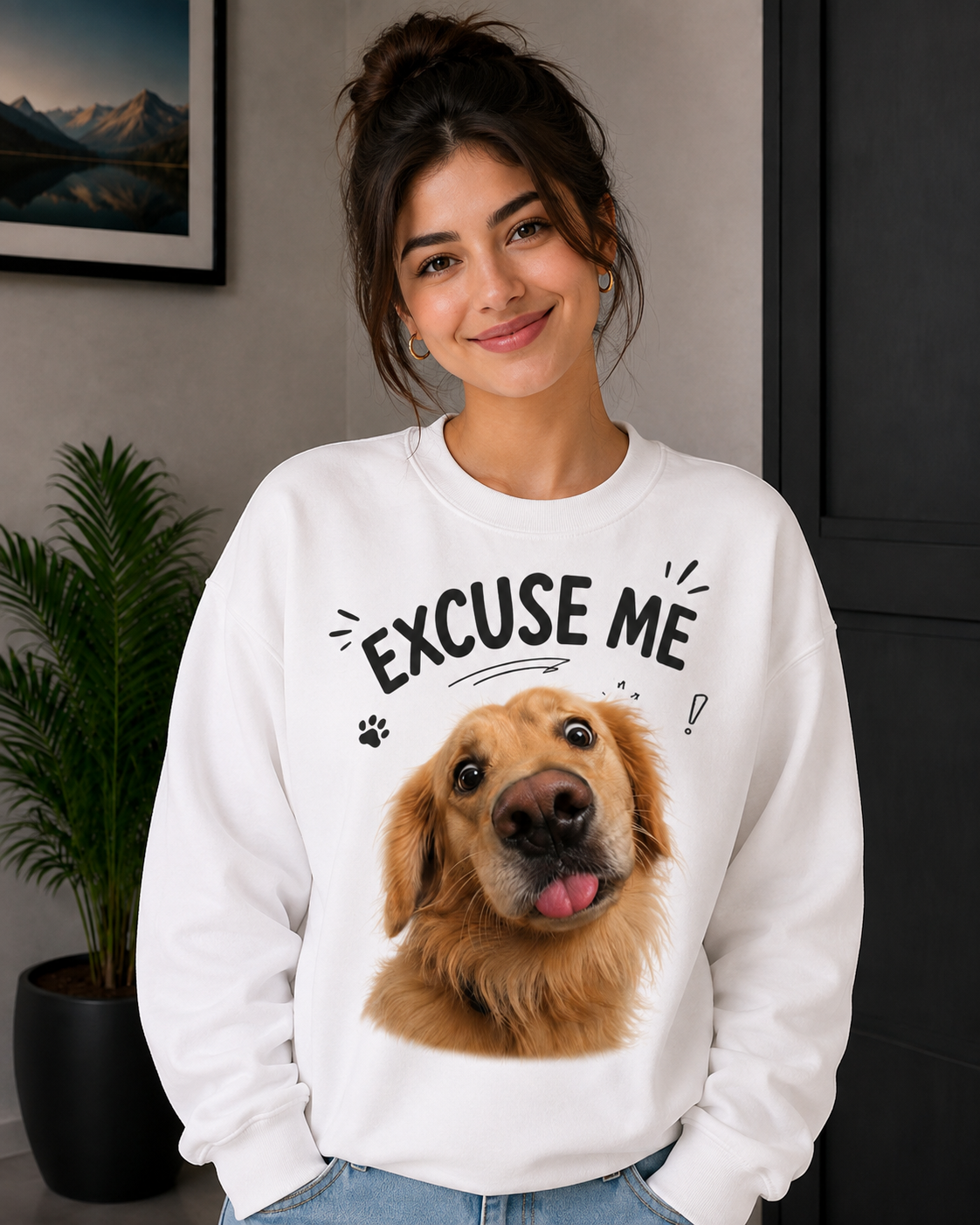 Excuse Me Golden Retriever Graphic Sweatshirt | Unisex Sweatshirt