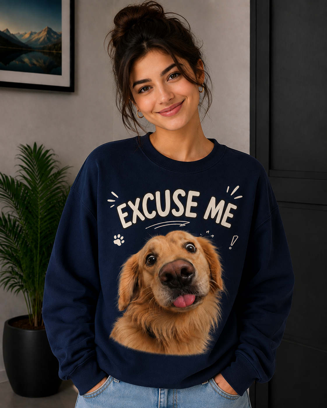 Excuse Me Golden Retriever Graphic Sweatshirt | Unisex Sweatshirt