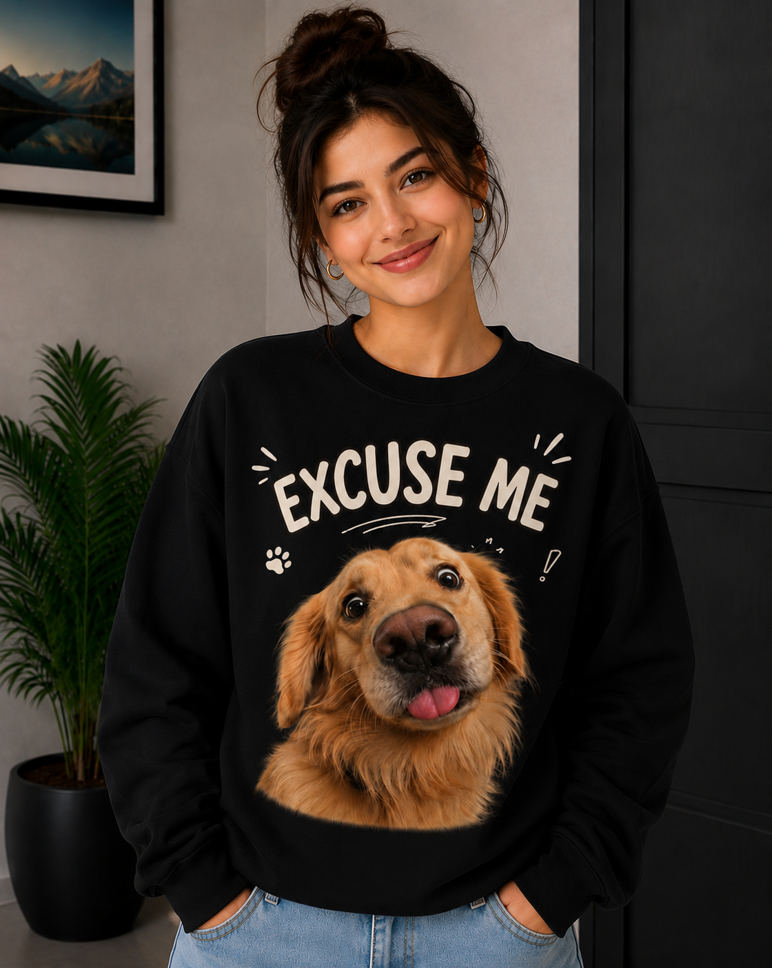 Excuse Me Golden Retriever Graphic Sweatshirt | Unisex Sweatshirt