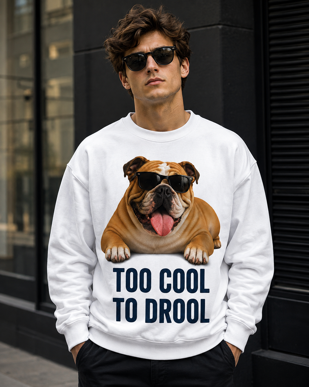 Too Cool to Drool Bulldog Graphic Sweatshirt | Unisex Sweatshirt