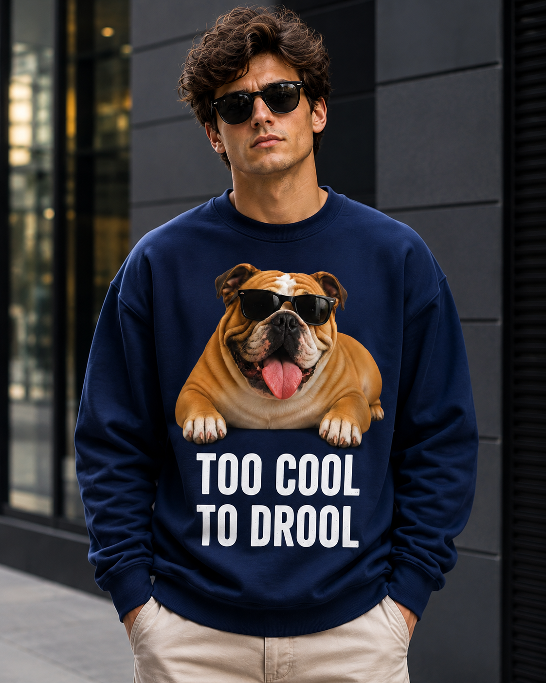 Too Cool to Drool Bulldog Graphic Sweatshirt | Unisex Sweatshirt