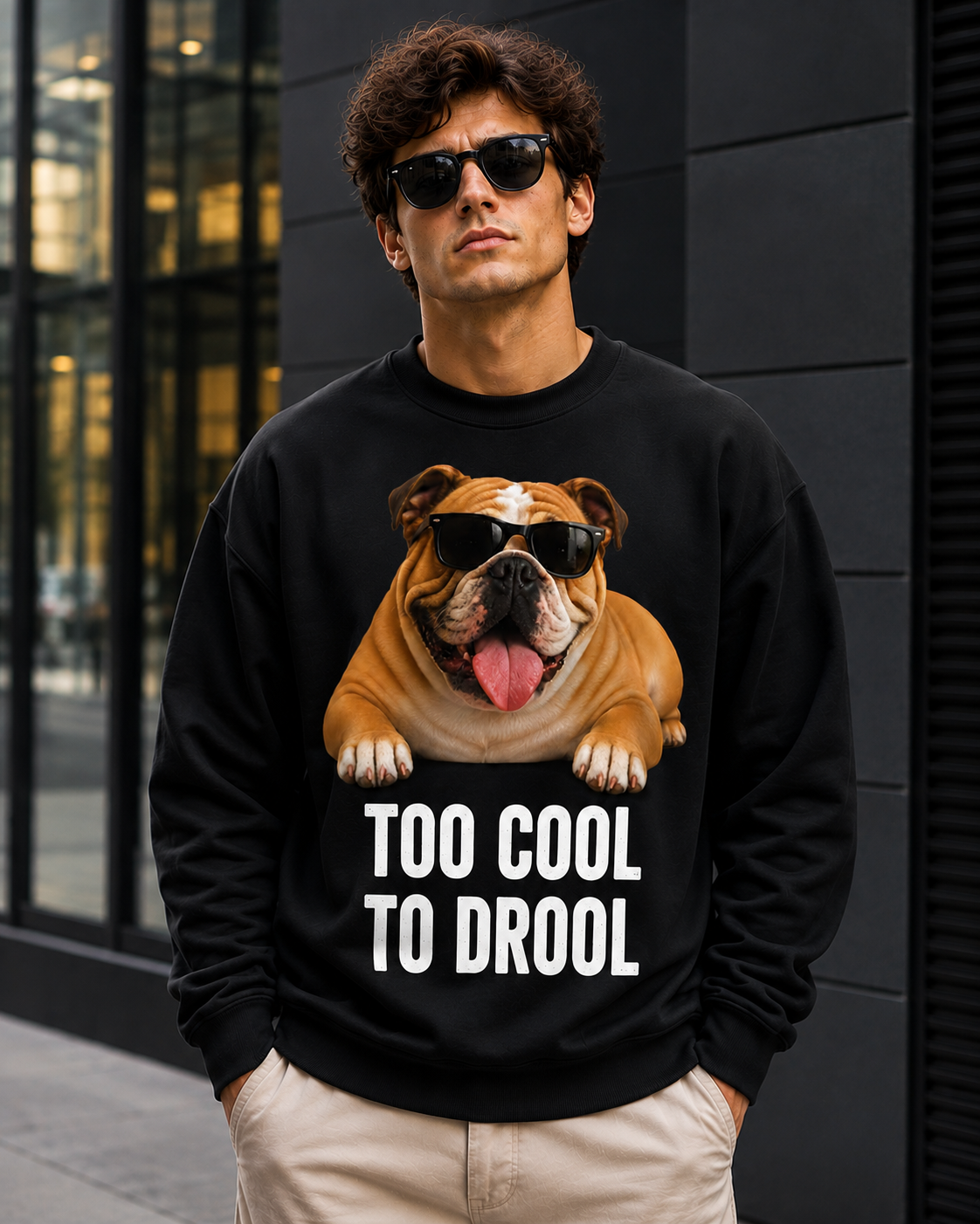 Too Cool to Drool Bulldog Graphic Sweatshirt | Unisex Sweatshirt
