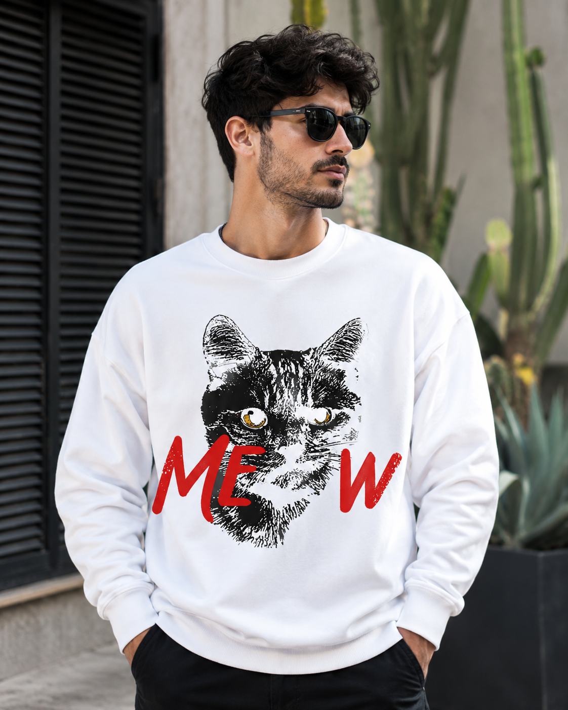 MEOW Angry Cat Graphic Sweatshirt | Unisex Sweatshirt