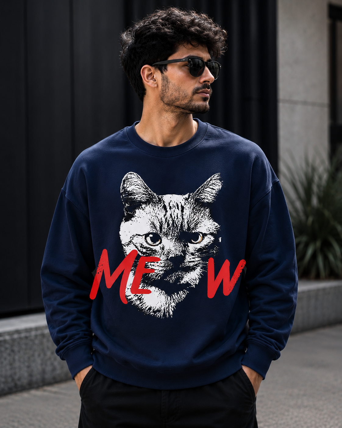 MEOW Angry Cat Graphic Sweatshirt | Unisex Sweatshirt