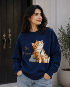 So Tired Cat Graphic Sweatshirt | Unisex Sweatshirt
