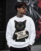 Fuck The System Rebel Cat Graphic Sweatshirt | Unisex Sweatshirt