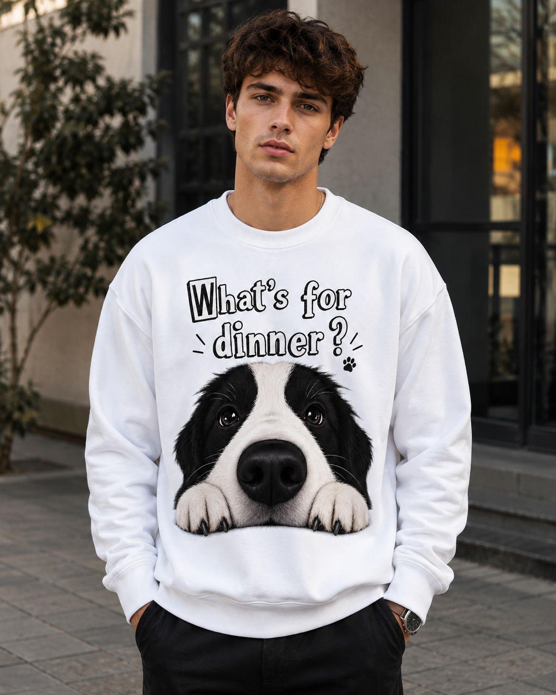 What’s for Dinner? – Cute Dog Sweatshirt | Unisex Sweatshirt