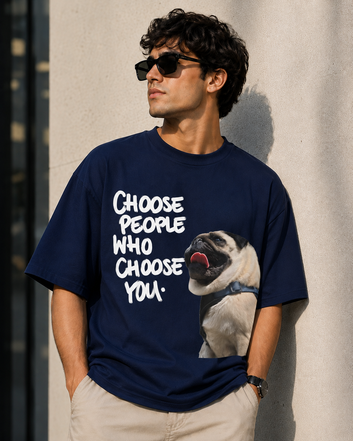 Choose People Who Choose You – Cute Dog Lover Unisex Oversized T-Shirt🐶❤️