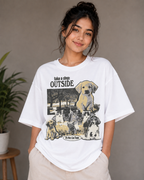 Take a Step Outside – Dog Lover Unisex Oversized T-Shirt 🐶🌿