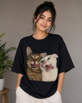 Purrfect Duo – Funny Cat & Dog Lover Unisex Oversized T-Shirt 🐱🐶