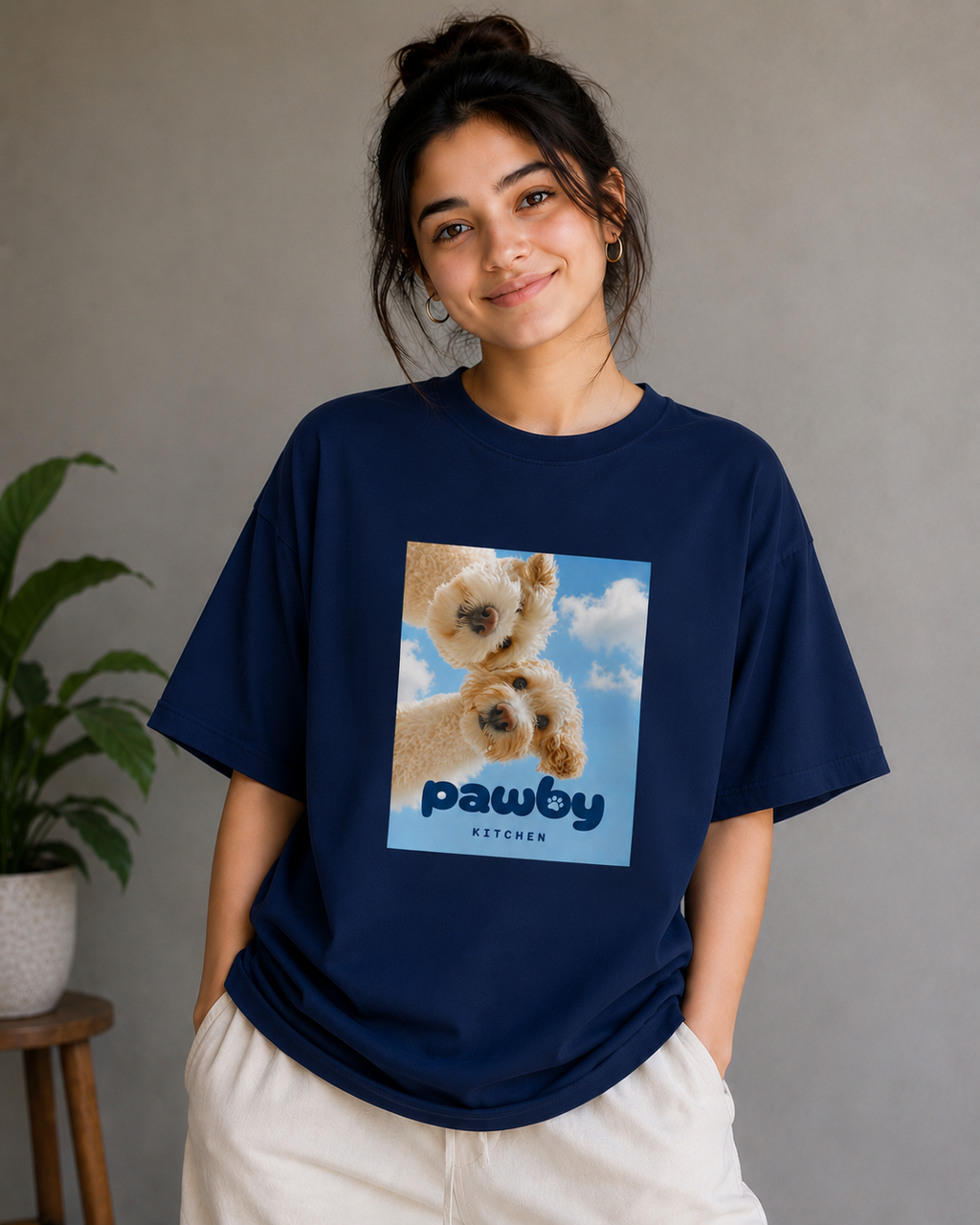 Pawsy Pups – Cute Dog Lover Unisex Oversized T-Shirt 🐶💙