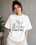 Puppy Day – Cute & Playful Dog Lover Unisex Oversized T-Shirt 🐶🎈🐾