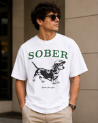 Sober Beagle – Cool Dog Lover Unisex Oversized T-Shirt 🐶💚