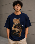 Work Me – Funny Cat & Dog Lover Unisex Oversized T-Shirt 🐱🐶😄