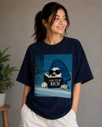How to Be Rich – Funny Dog Lover Unisex Oversized T-Shirt  🐶💸💙