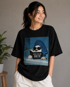 How to Be Rich – Funny Dog Lover Unisex Oversized T-Shirt  🐶💸💙