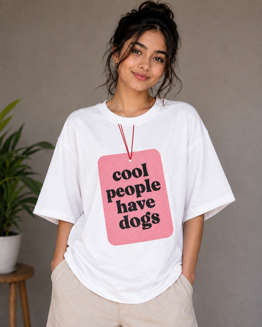Cool People Have Dogs – Funny Dog Lover Unisex Oversized T-Shirt  🐶💗