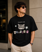 Be Gentle With Yourself – Cute Cat Lover Unisex Oversized T-Shirt🐱✨