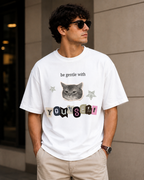 Be Gentle With Yourself – Cute Cat Lover Unisex Oversized T-Shirt🐱✨