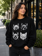 Four Feline Faces – Cute Cats | Unisex Sweatshirt
