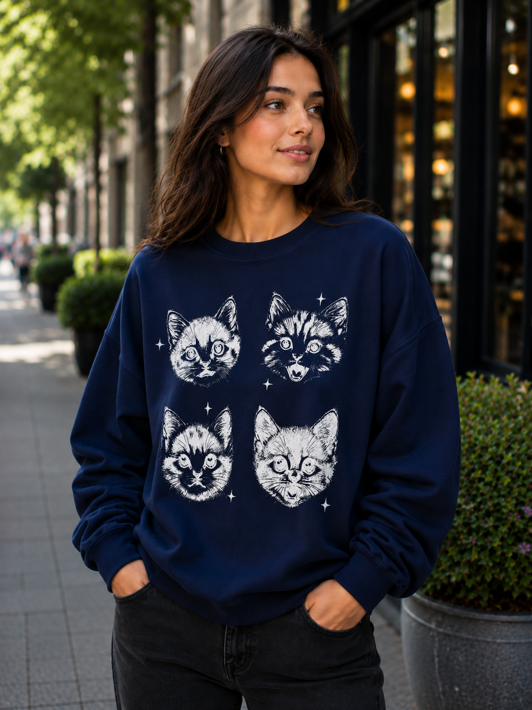 Four Feline Faces – Cute Cats | Unisex Sweatshirt