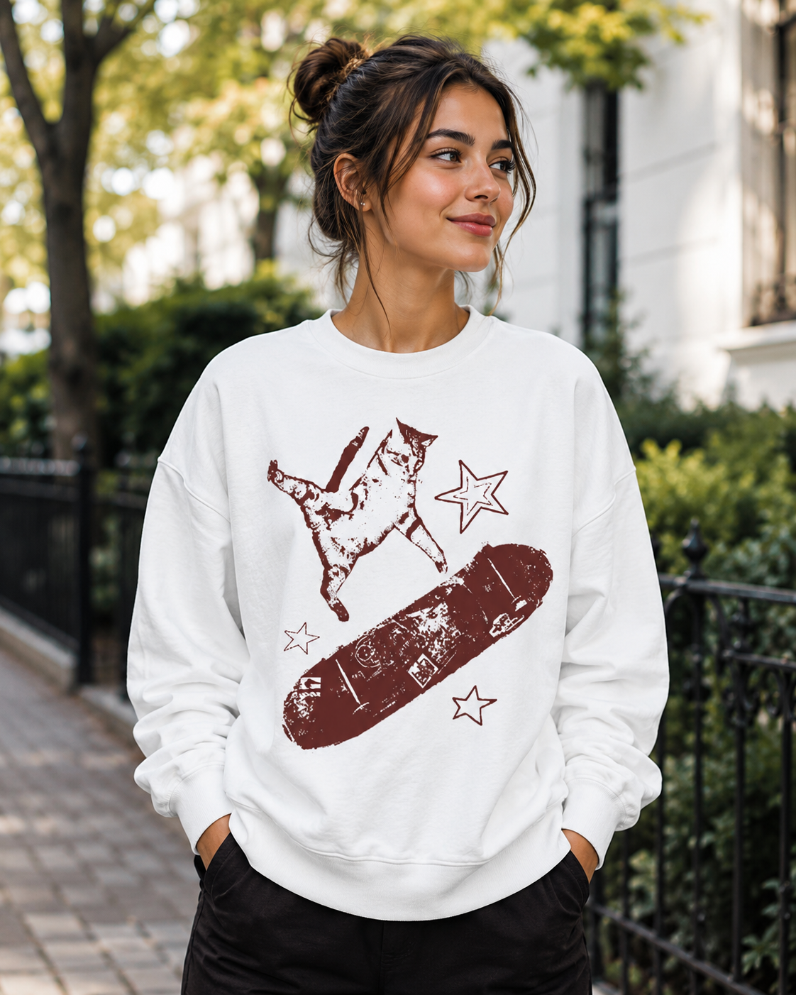 Skater Cat – Cool Cat Lover | Unisex Sweatshirt