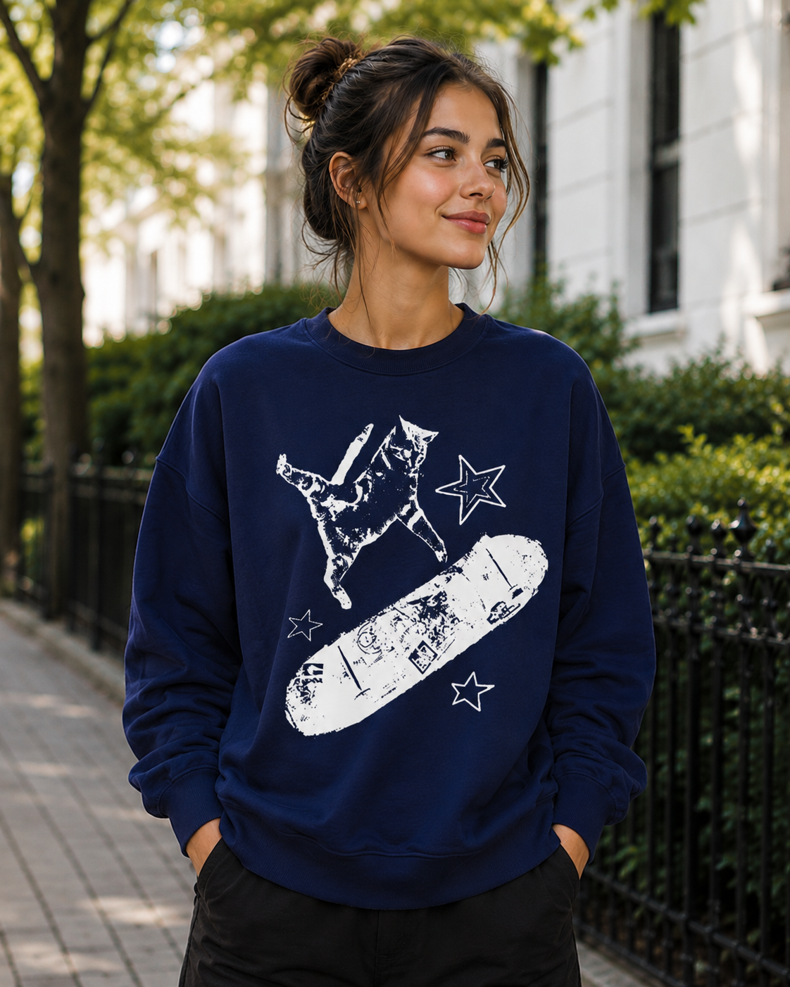 Skater Cat – Cool Cat Lover | Unisex Sweatshirt