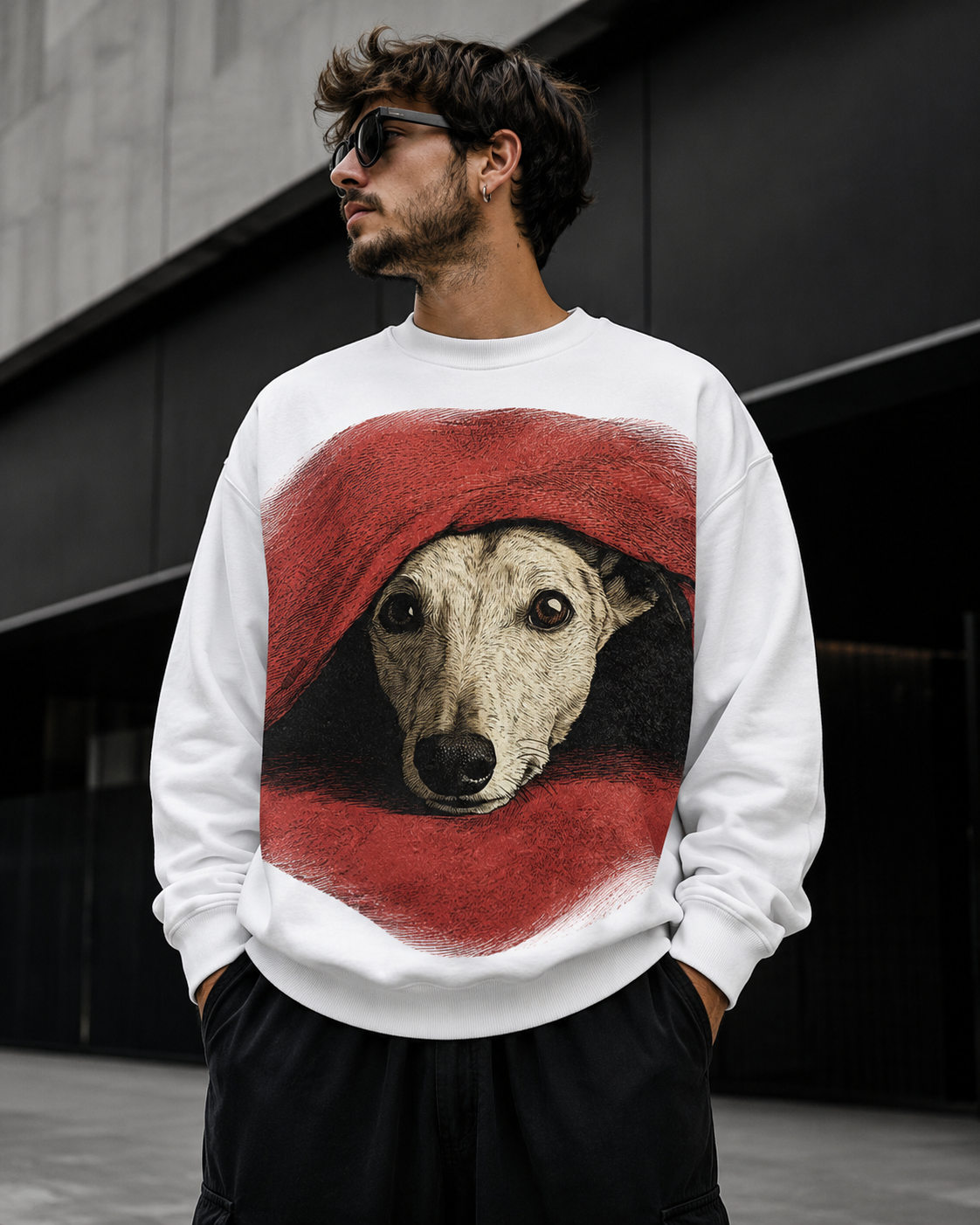 Peekaboo Dog Graphic Sweatshirt | Unisex Sweatshirt