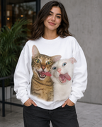 Funny Cat & Dog Best Friends Sweatshirt | Unisex Sweatshirt