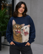 Funny Cat & Dog Best Friends Sweatshirt | Unisex Sweatshirt