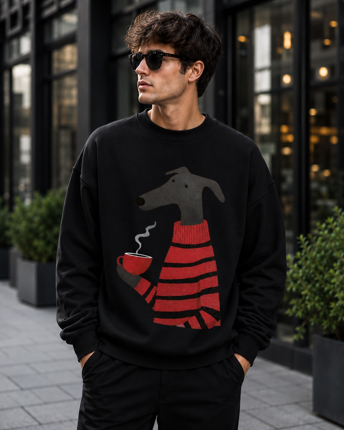 Coffee & Canines Minimalist Dog Lover Sweatshirt | Unisex Sweatshirt