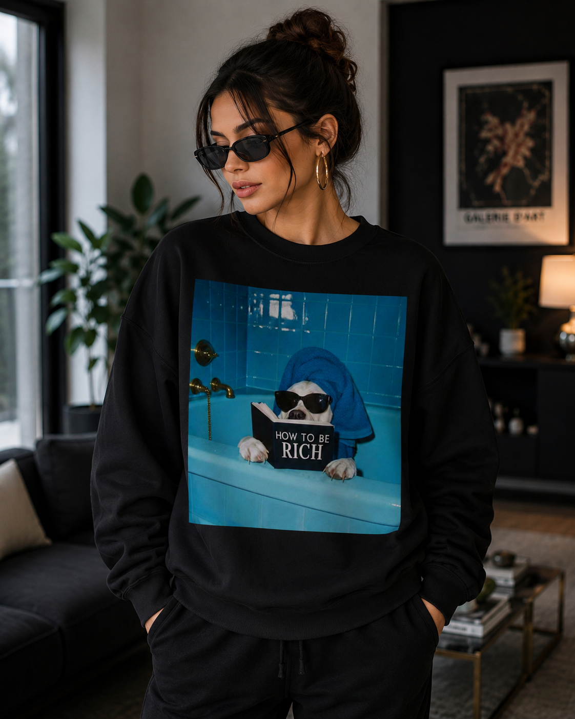 How to Be Rich Funny Dog Lover Sweatshirt | Unisex Sweatshirt