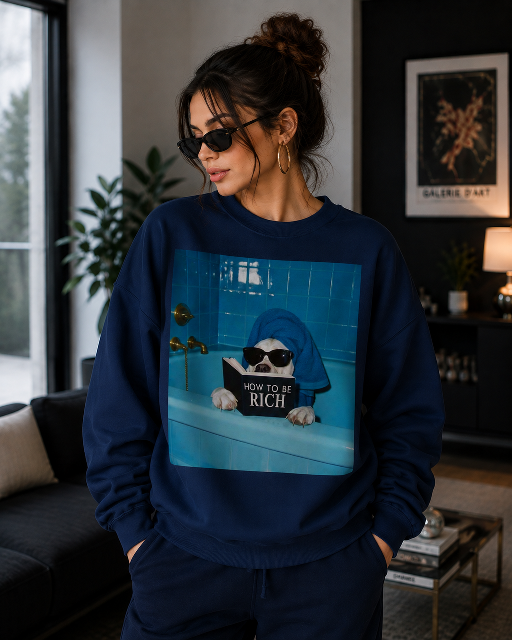How to Be Rich Funny Dog Lover Sweatshirt | Unisex Sweatshirt