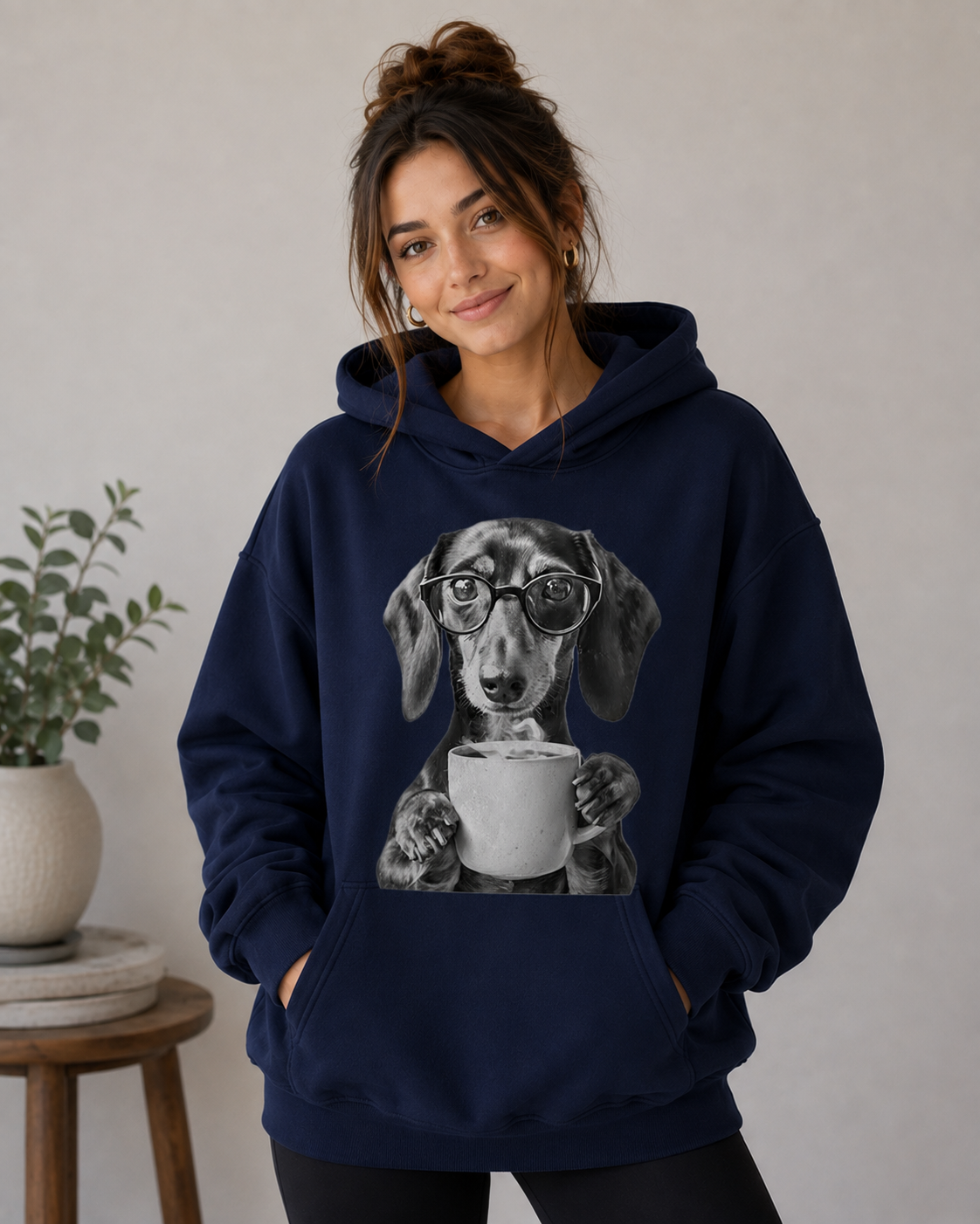 Coffee Pup Hoodie – Unisex Premium Dachshund Lover Hoodie
