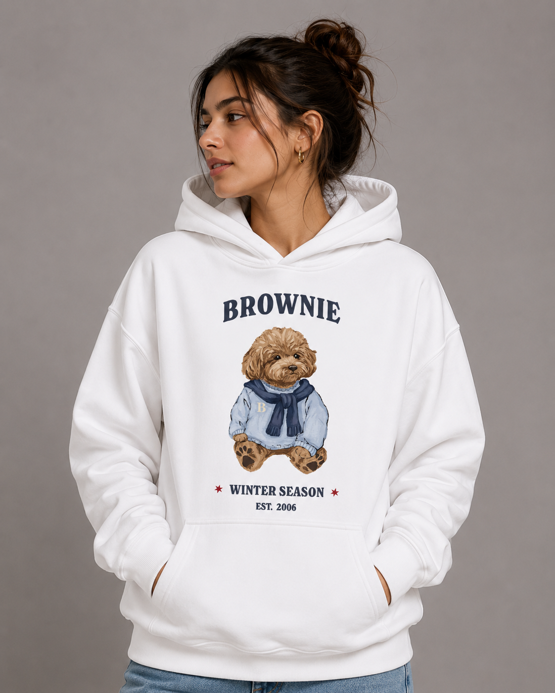 Brownie Winter Season Hoodie – Unisex Premium Dog Lover Hoodie