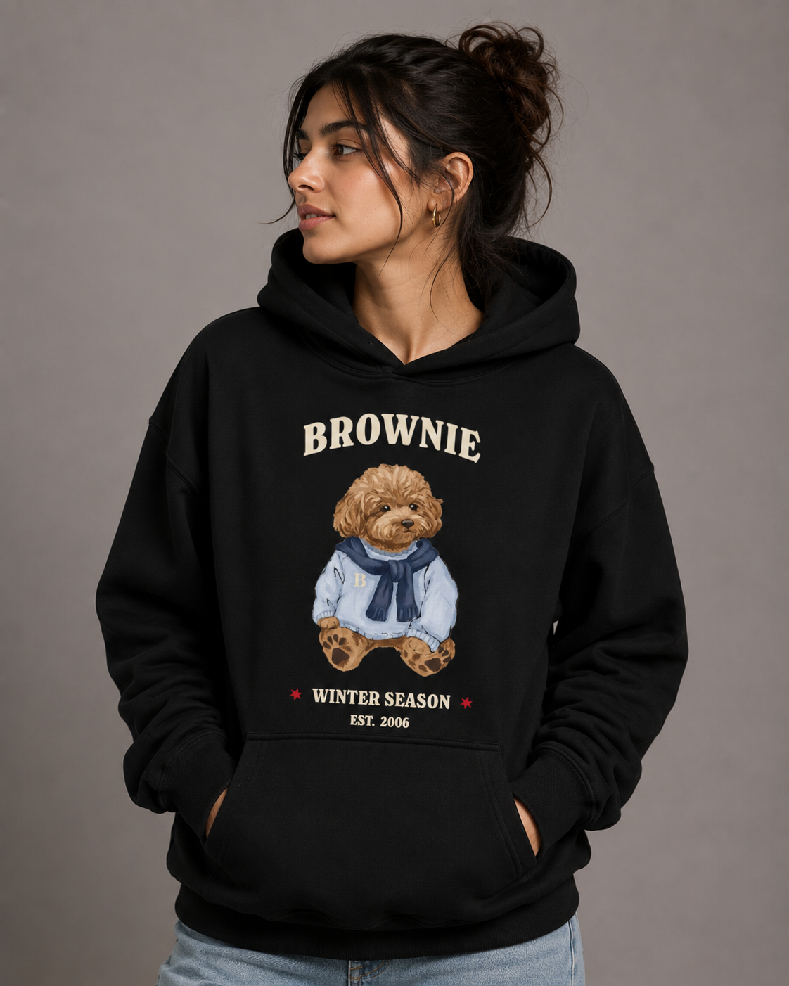 Brownie Winter Season Hoodie – Unisex Premium Dog Lover Hoodie