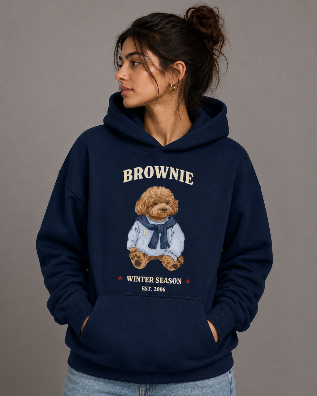 Brownie Winter Season Hoodie – Unisex Premium Dog Lover Hoodie