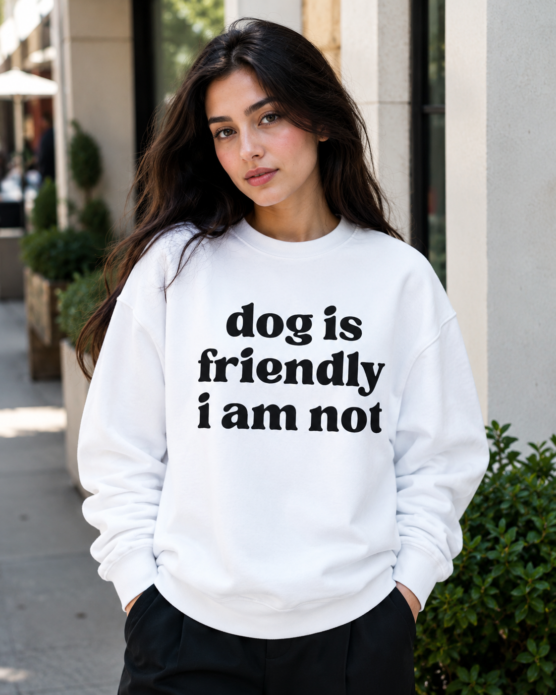 Dog is Friendly I Am Not – Bold Funny Pet Lover | Unisex Sweatshirt